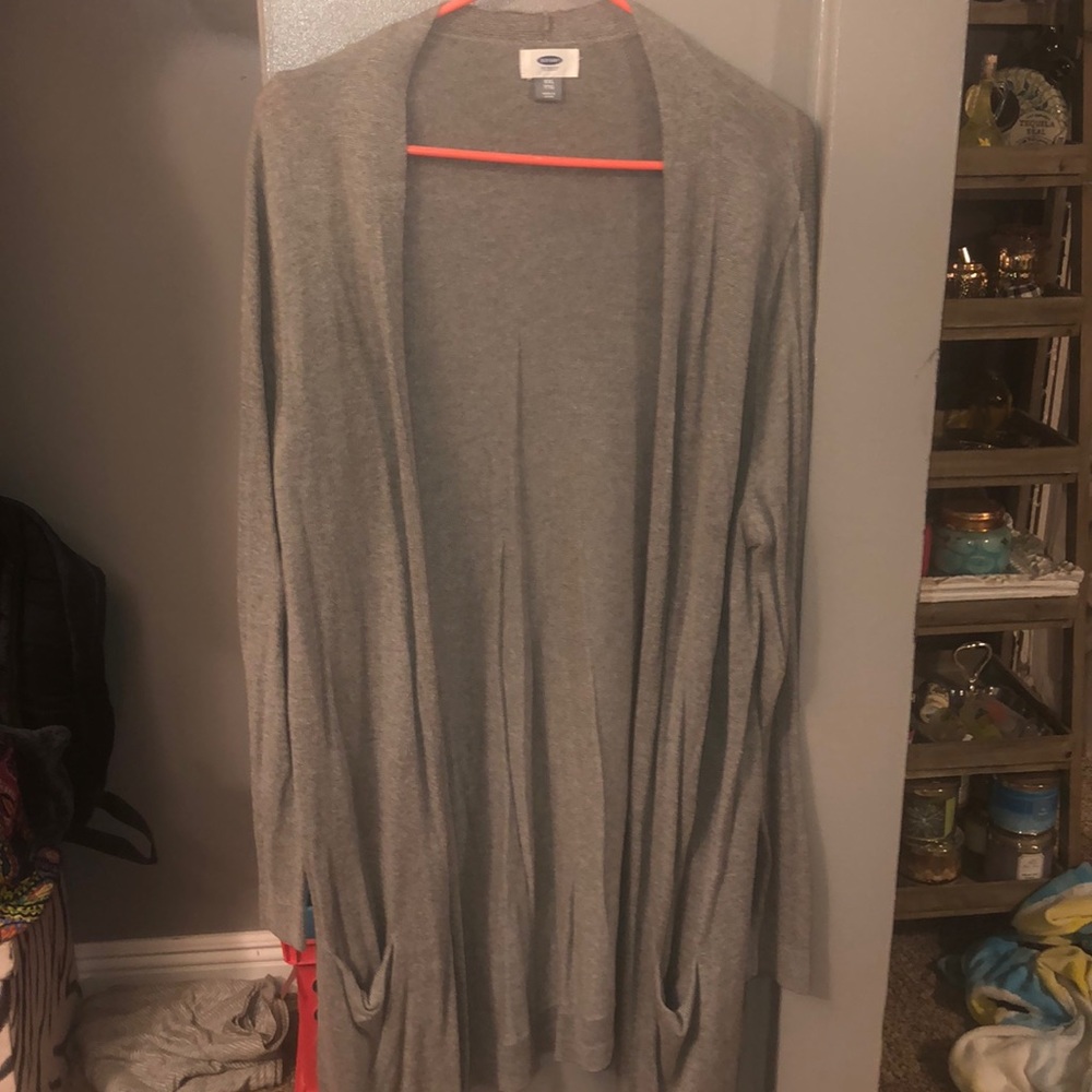 Grey Cardigan / Long Duster with pockets